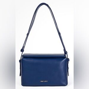 Jimmy Lucky Navy Blue Magnetic & Zipper Top Closure Shoulder/Crossbody Bag. NWT